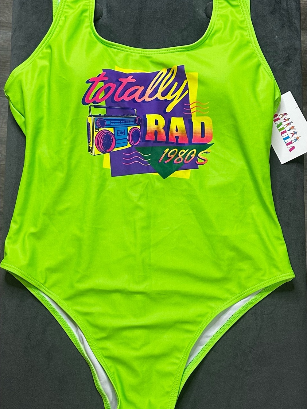 Neon Green 'Totally Rad 1980s' One-Piece Swimsuit